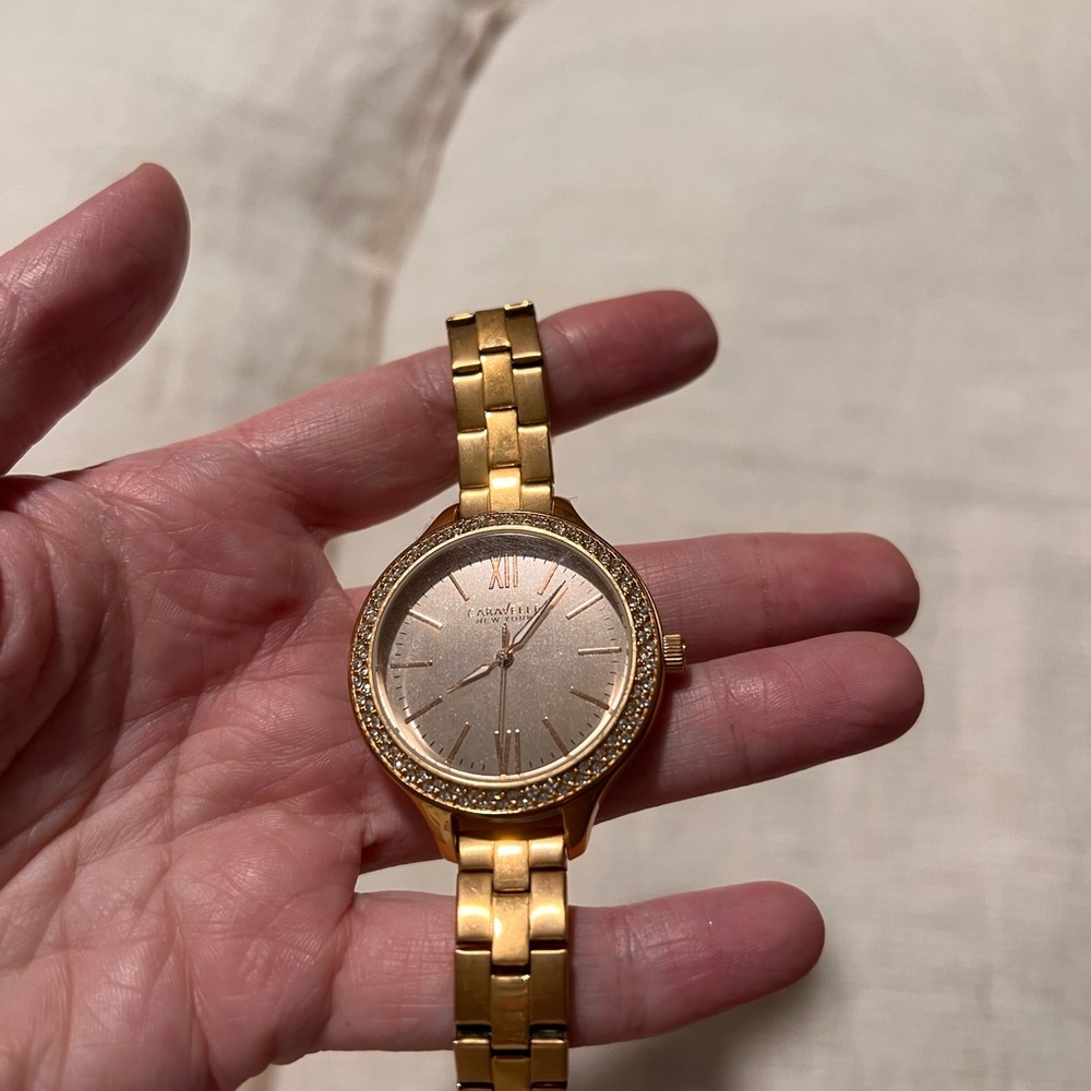Caravelle New York Rose Gold Toned Ladies Watch